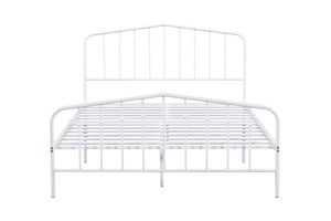 English Elm Contemporary Full-Size Metal Bed Frame with Minimalist Design, Lightweight, Foundation-Free Ease White 27 L x 58 W x 5 H B2741P364406
