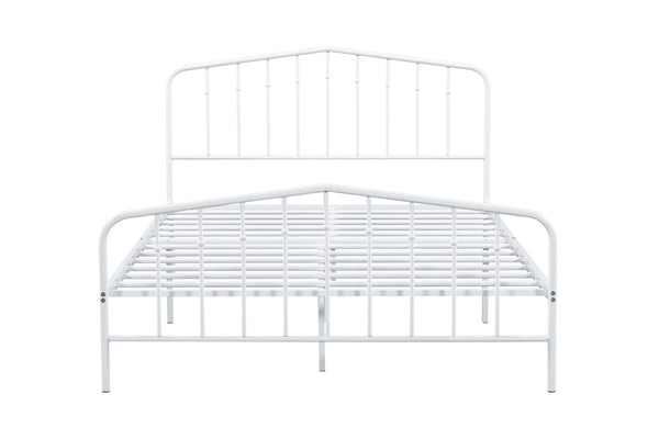 English Elm Contemporary Full-Size Metal Bed Frame with Minimalist Design, Lightweight, Foundation-Free Ease White 27 L x 58 W x 5 H B2741P364406