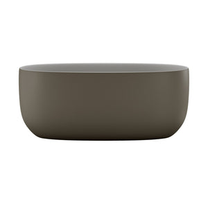 English Elm 47'' Stone Resin Freestanding Soaking Tub Sculptural Modern Bath with Drain Included W2753P478406