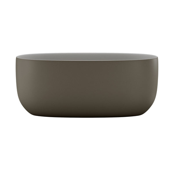 English Elm 47'' Stone Resin Freestanding Soaking Tub Sculptural Modern Bath with Drain Included W2753P478406