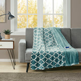 Beautyrest Heated Ogee Casual Throw BR54-0778 Teal