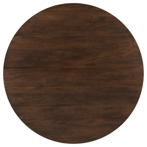 English Elm Shirley Round Walnut Veneer Dining Set with Spindle Back Chairs for Modern Spaces B062S01492