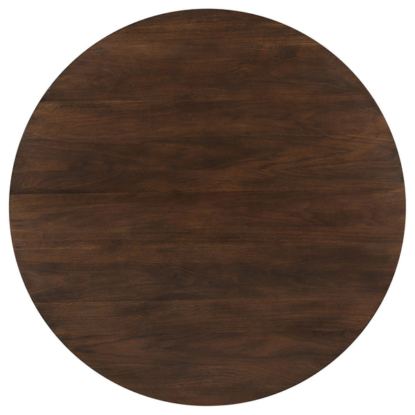 English Elm Shirley Round Walnut Veneer Dining Set with Spindle Back Chairs for Modern Spaces B062S01492