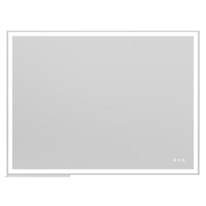 English Elm 48x36 LED Bathroom Vanity Mirror Silver Frame with Hidden Strip, Anti-Fog Touch Controls, Dimmable Memory W708P176761