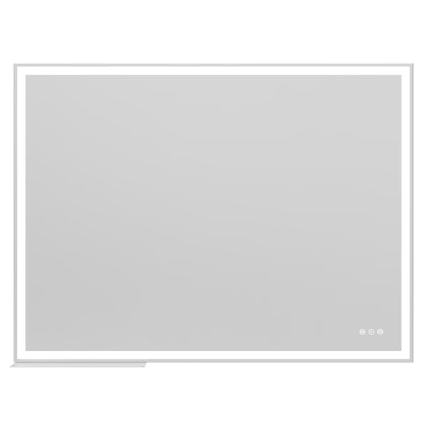 English Elm 48x36 LED Bathroom Vanity Mirror Silver Frame with Hidden Strip, Anti-Fog Touch Controls, Dimmable Memory W708P176761