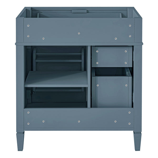 English Elm 30'' Freestanding Bathroom Vanity Base with Tip-out Tray and Adjustable Shelf Storage N710P236988M