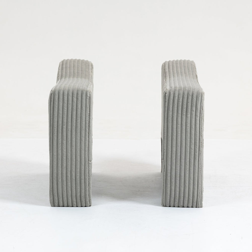 English Elm Modular Single Armrest Backrest Module – Versatile Gray Corduroy For Custom Sectional Sofa Configurations W3098P257001