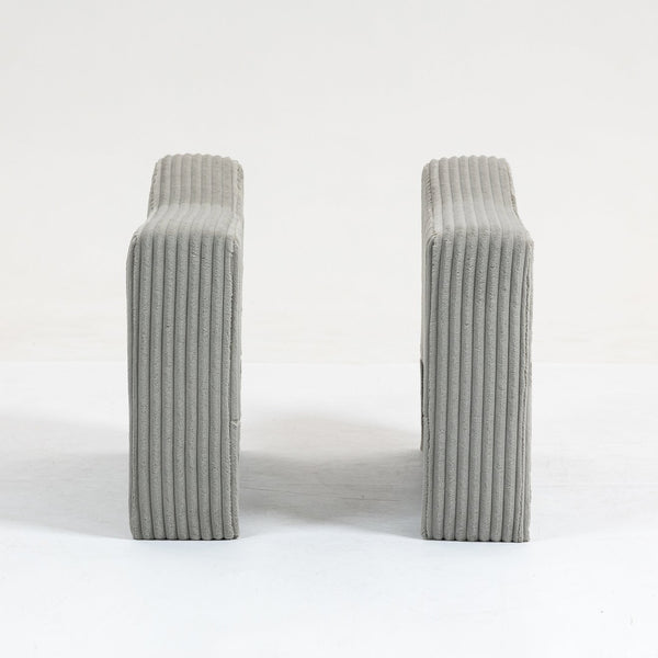 English Elm Modular Single Armrest Backrest Module – Versatile Gray Corduroy For Custom Sectional Sofa Configurations W3098P257001