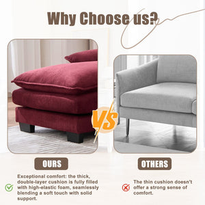 English Elm United We Win U Shaped Cloud Couch - Luxurious Chenille 4-Seat Sectional With Memory Foam & Storage W1568S00214-GIGA