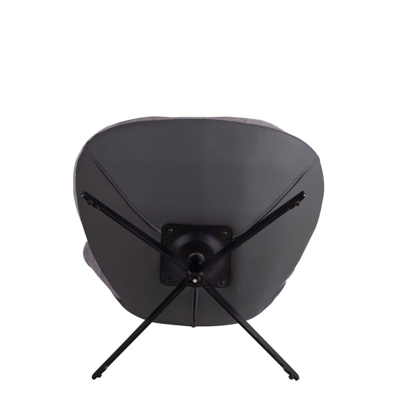 English Elm Christopher Knight Home® - 360° Swivel Office Chair Chenille and Faux Leather Accent with Metal Base, Ergonomic Plush Seating for Home and Office Black,Light Gray N817P205024G