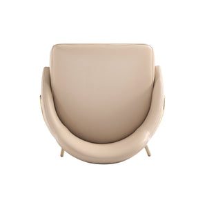 English Elm Gracie Metal Upholstered Counter Stool with Gold Frame and Luxurious Leatherette, 26" Seat Height Tan+Gold B365P397986