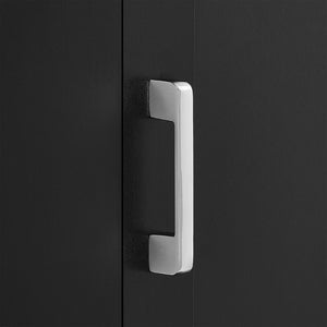 English Elm Tall Bathroom Storage Cabinet - Freestanding With Adjustable Shelves, Hooks & Modern Black Design N725P241834B-GIGA