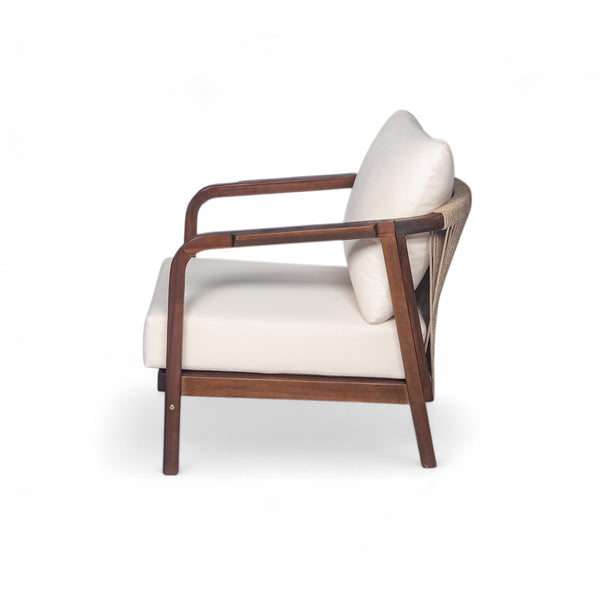 English Elm Christopher Knight Home® - 28" Outdoor Lounge Chair - Woven Backrest, Solid Wood Frame, Plush Cushions For Patio Relaxation N767P255015D_2