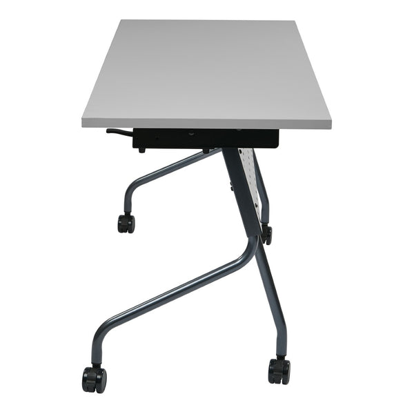 OSP Home Furnishings 5' Flip Top Nesting Training Table with Locking Casters for Classrooms and Offices Grey Titanium 84225TG