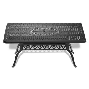 English Elm 5-Piece All-Weather Cast Aluminum Dining Set With Black Frame - Elegant, Durable, Seats 4 Comfortably W1710S00245