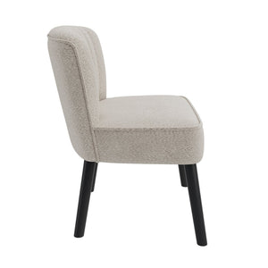 English Elm Shellback Boucle Accent Chair with Channel Tufted Back for Living Room or Bedroom B127P286650