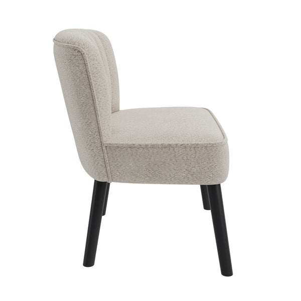 English Elm Shellback Boucle Accent Chair with Channel Tufted Back for Living Room or Bedroom B127P286650