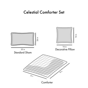 English Elm Twin/Twin Celestial Comforter Set by Intelligent Design Stella - Navy Stars, Moons, Antimicrobial Freshness Pillow Included B03595968