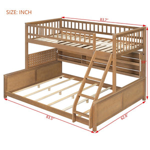 English Elm Twin Xl Over Queen Bunk Bed with Led Lighting Shelving and Pegboard Pinewood Frame Brown LT000280AAP