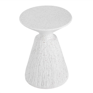 English Elm Outdoor Mgo Speckled Pedestal Side Table Retro Bohemian Accent for Patio or Living Room N765P382571W