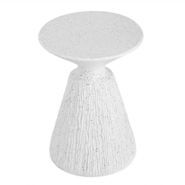 English Elm Outdoor Mgo Speckled Pedestal Side Table Retro Bohemian Accent for Patio or Living Room N765P382571W