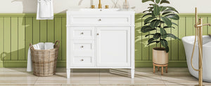 English Elm 36'' Modern Bathroom Vanity With Ceramic Sink, Soft-Close Drawers, Ample Storage & Elegant Design N710P230246K