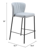 Linz Counter Stool - Set of 2 Gray 109781 Zuo Modern