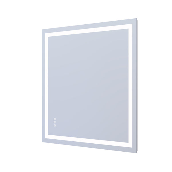 English Elm 36" Square Led Vanity Mirror with Dual Front Back Lighting Dimmable Anti-fog Bathroom W1920P493135