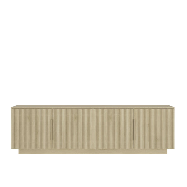 English Elm Tv Stand 68 Inch Modern Entertainment Center with Built-in 16 Color Led Ambiance Lighting W1321P352129