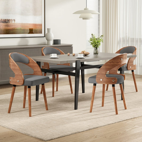 English Elm Swivel Counter Stools Set of 2 Rattan Back Pu Seat Mid Century Wood Frame Kitchen Dark Gray T3623P433533