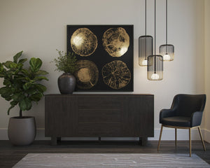 Sunpan CIRCA Pendant Light - Medium Art Deco Design with Misted Glass & Brass Accents for Stunning Illumination 106361