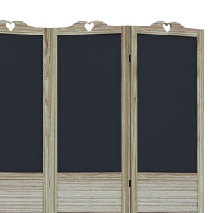 English Elm HOMCOM 4-Panel Wood Room Divider with Blackboard Panels, 5.5ft Freestanding Privacy Screen White W2225P173943