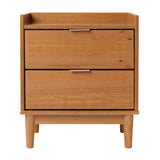 English Elm Walker Edison - Mid-Century Modern 2-Drawer Solid Wood Nightstand – Caramel