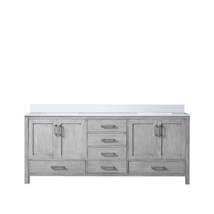 English Elm Distressed Grey Double Bath Vanity 80 in. W x 22 in. D with White Quartz Top, Solid Wood Frame, Soft-Close Storage Подробнее B2731P258952