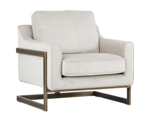 Sunpan Kalmin Lounge Chair - Stylish Deep Seating with Cushioned Back and Rustic Bronze Frame for Comfort Piccolo Prosecco