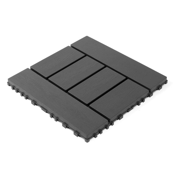 English Elm Plastic Interlocking Patio Tiles Waterproof Pp Grid 44 Pack Outdoor Pool Deck W3022P251847