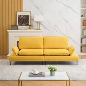 English Elm 89 Inch Premium Soft Yellow Sofa - Stylish, Compact Comfort For Apartment & Office Spaces, Modern Design W1658S00062