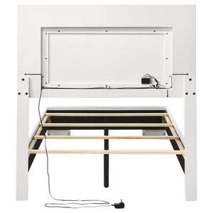 English Elm Felicity Modern High Gloss Twin Bed With Led Panel Lighting - Sleek Design & Durable Support B062S00865