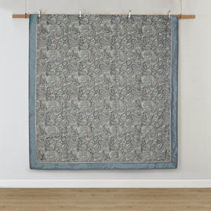 English Elm 12 Piece Teal Paisley Comforter Set with Cotton Sateen Sheets, Cal King, 15" Skirt, Hypoallergenic Fill B035P148325