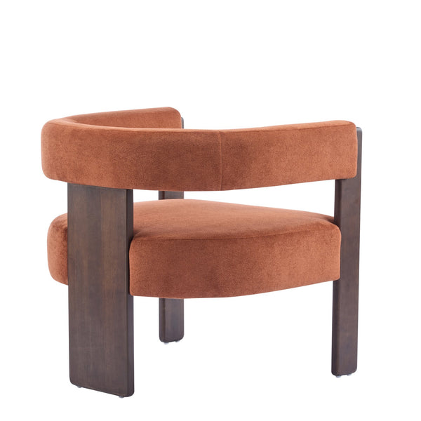 English Elm Christopher Knight Home® - Modern Velvet Upholstered Accent Arm chair with Barrel Back Design, Luxurious Velvet Comfort & Curved Legs Burnt Orange 29.5 L x 25.5 W x 14.5 H N776P205886R