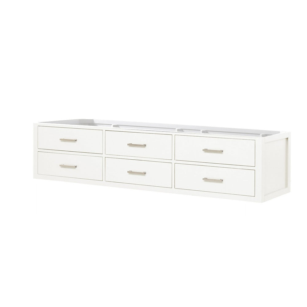 English Elm White Double Bath Vanity - 80" Wall-Hung Design With Soft-Close Drawers For Stylish Storage Solutions B2731P258120-GIGA
