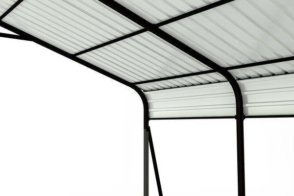 English Elm Metal Carport 12x20 Galvanized Steel Canopy Heavy Duty Outdoor Garage Shelter Kit W1598S00018
