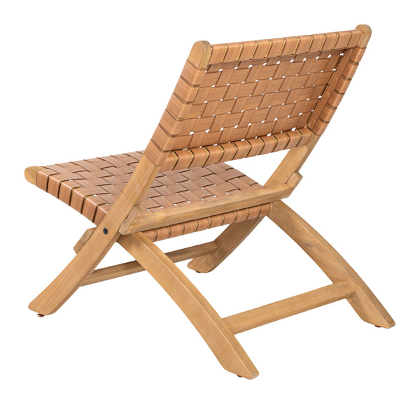 Zuo Modern Sunflare Lounge Chair In Elegant Brown – Premium Acacia Wood & Synthetic Rattan For Chic Interiors Brown Solid Acacia Wood,100% Polyethylene 704161-zuo-modern