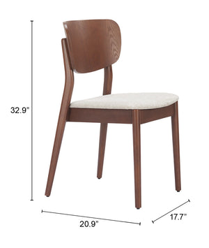 Zuo Modern Kellua Dining Chair Set Of 2 - Chic Faux Linen Design For Modern Hospitality And Home Interiors Walnut 100% Polyester,Plywood,Rubberwood 110518-zuo-modern