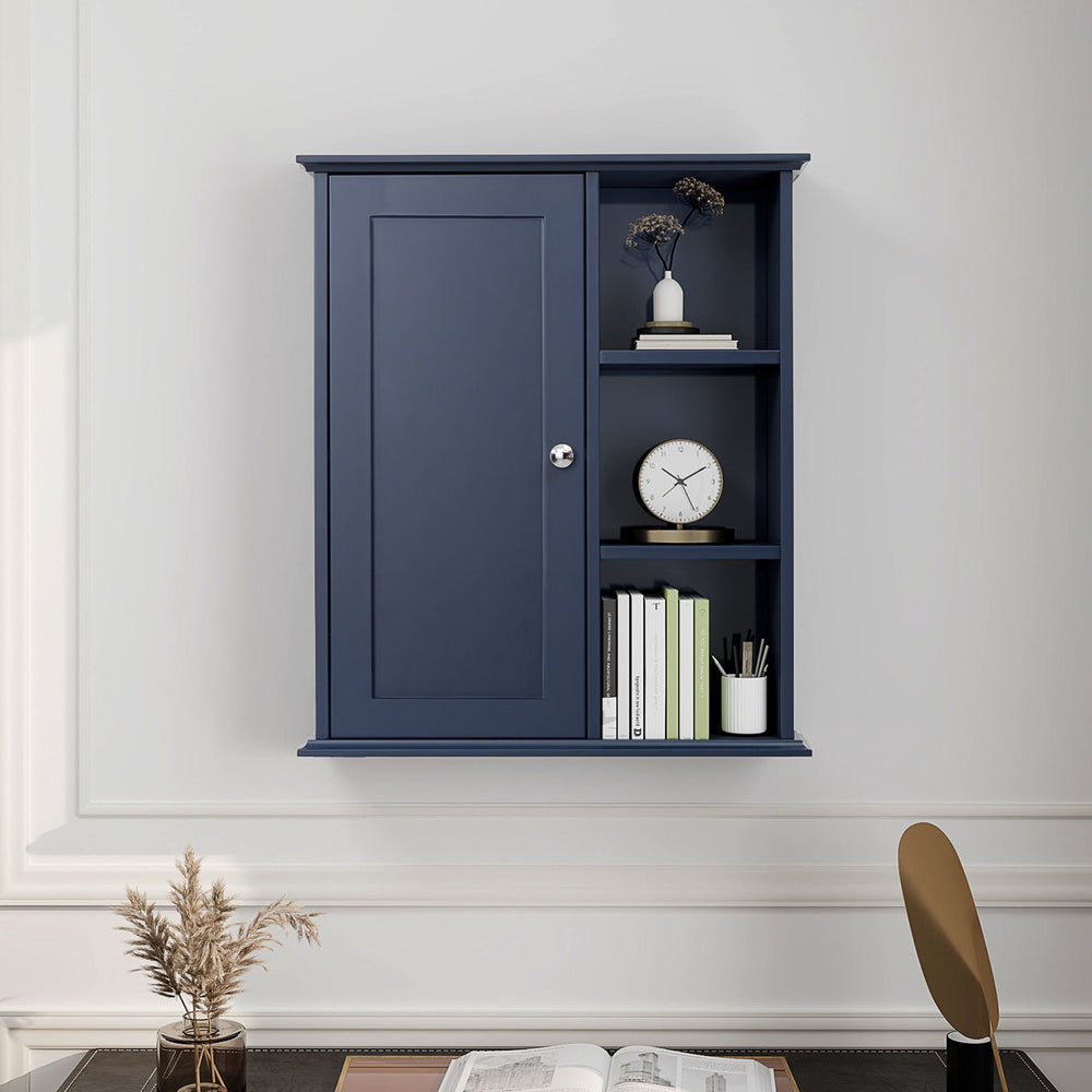 English Elm Upgraded Wall Mounted Bathroom Cabinet Mdf Soft Close Over Toilet Organizer Blue T3785P356596