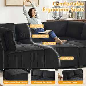 English Elm United We Win U-Shaped Modular Sectional Sofa With Reversible Chaise – 6-Seater Comfort For Any Room W1568S00159-GIGA