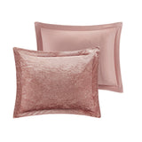 Intelligent Design Felicia Glam/Luxury Velvet Comforter Set with Throw Pillow ID10-1970 Blush