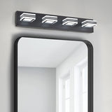 English Elm Led Modern Black Vanity Lights, 4-Lights Acrylic Matte Black Bathroom Vanity Lights Over Mirror