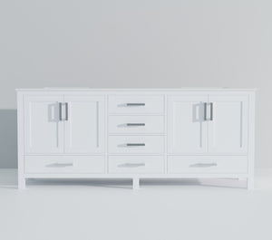 English Elm White Double Bath Vanity With Cultured Marble Top, Spacious Storage & Elegant Design For Modern Bathrooms B2731P259123-GIGA
