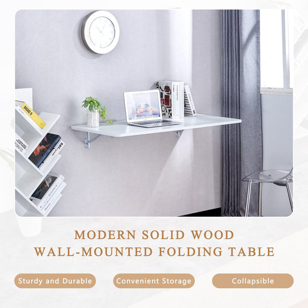 English Elm Laundry Wall-Mounted Folding Table - Space-Saving Workstation For Home, Garage, Office & More! W3226P278936